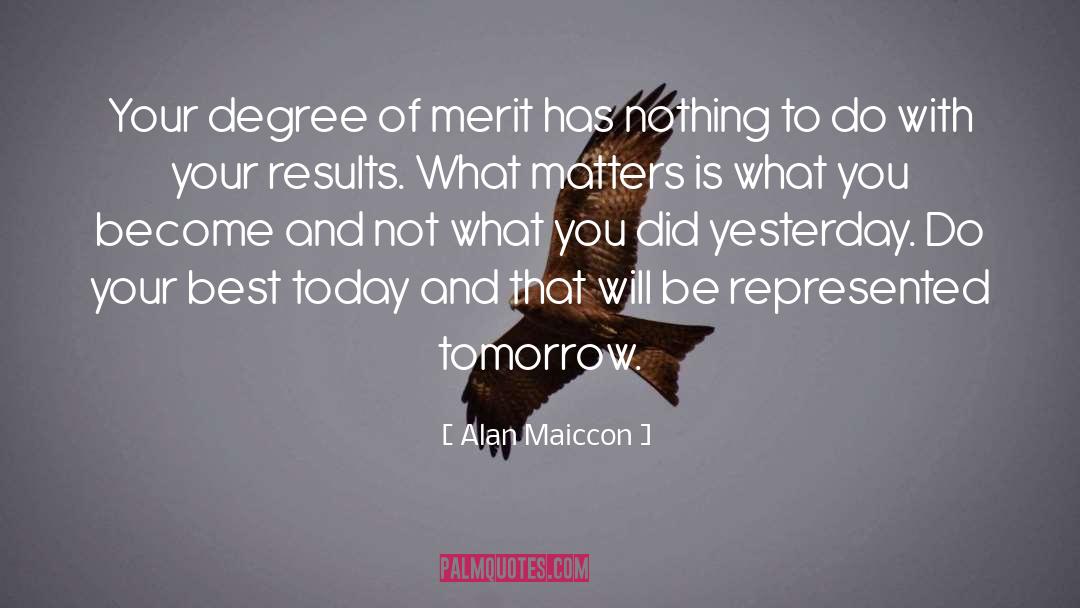 Alan Maiccon Quotes: Your degree of merit has