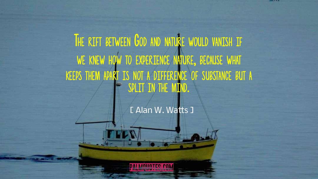 Alan W. Watts Quotes: The rift between God and
