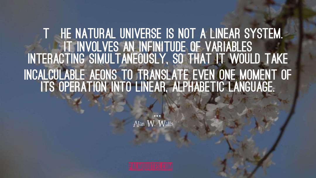 Alan W. Watts Quotes: [T]he natural universe is not