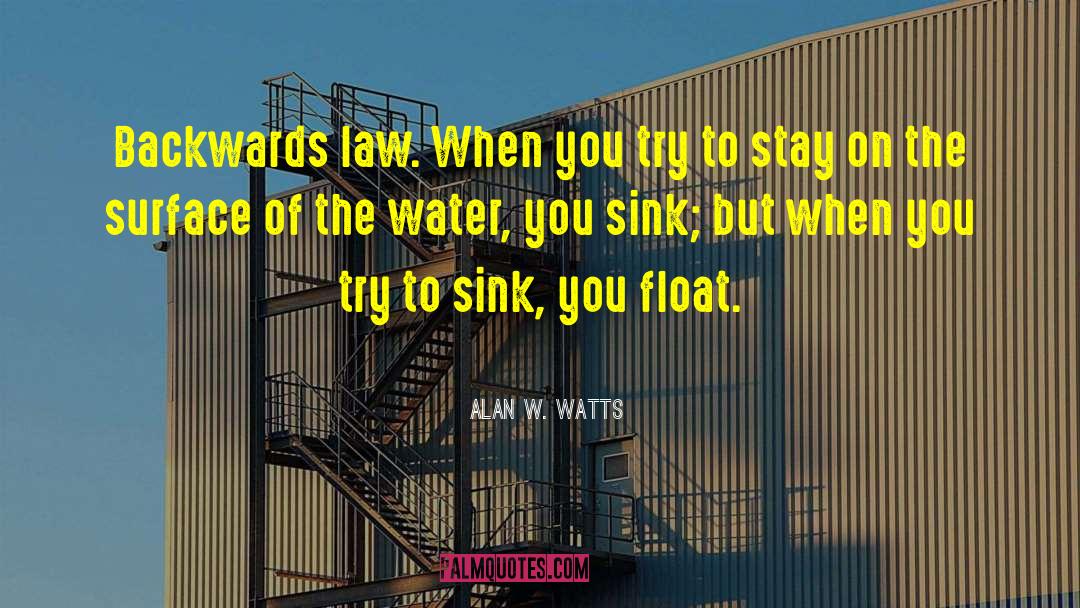 Alan W. Watts Quotes: Backwards law. When you try