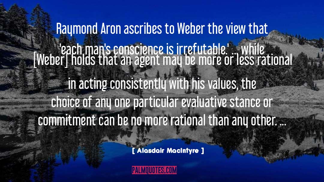 Alasdair MacIntyre Quotes: Raymond Aron ascribes to Weber