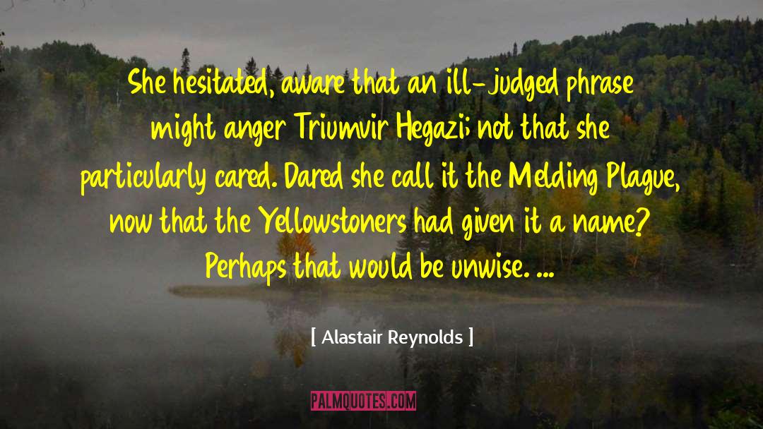 Alastair Reynolds Quotes: She hesitated, aware that an