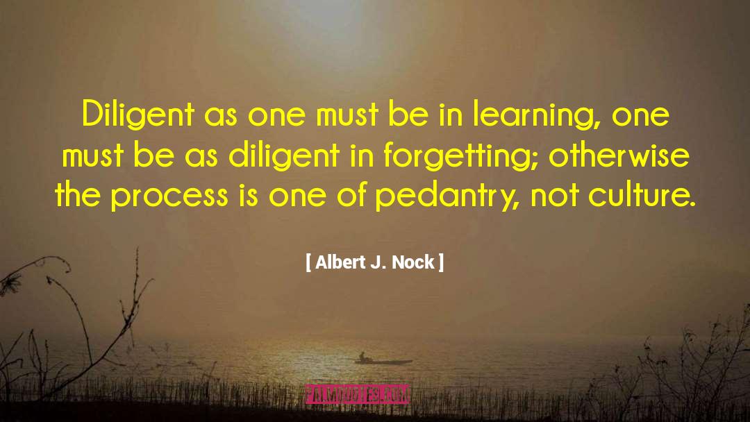 Albert J. Nock Quotes: Diligent as one must be