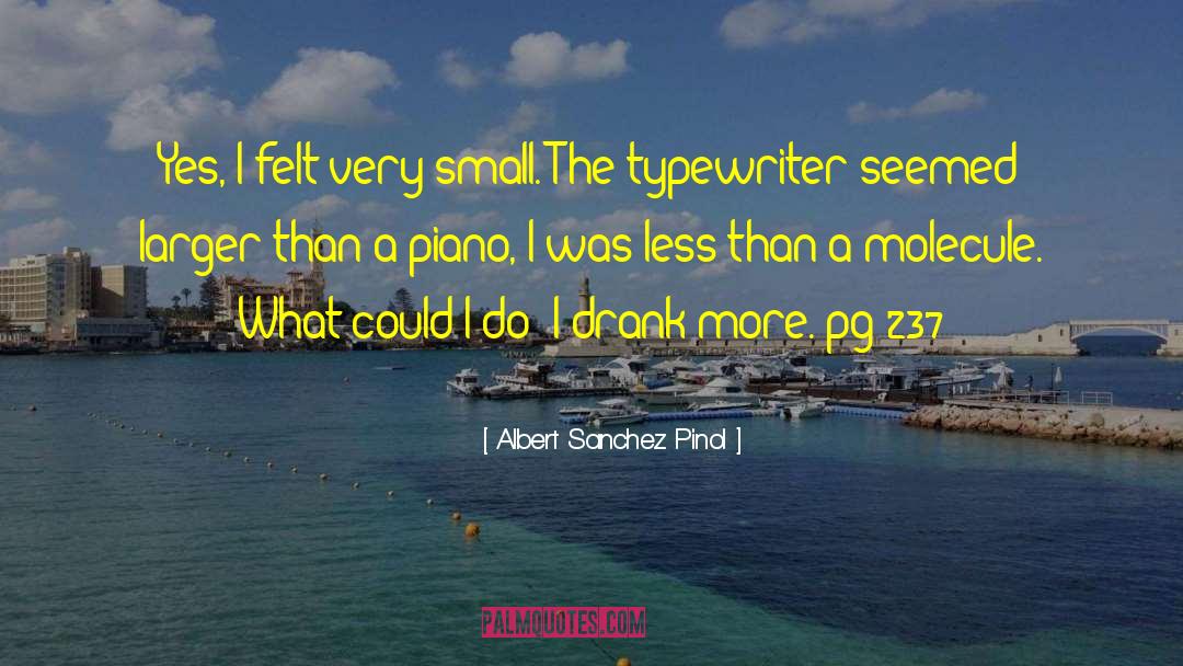 Albert Sanchez Pinol Quotes: Yes, I felt very small.