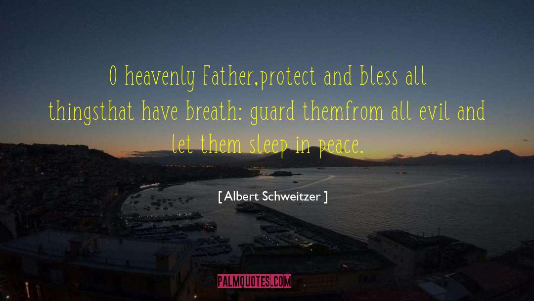 Albert Schweitzer Quotes: O heavenly Father,<br>protect and bless