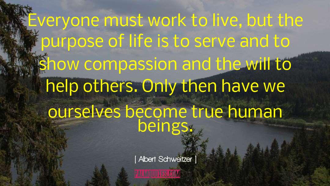 Albert Schweitzer Quotes: Everyone must work to live,