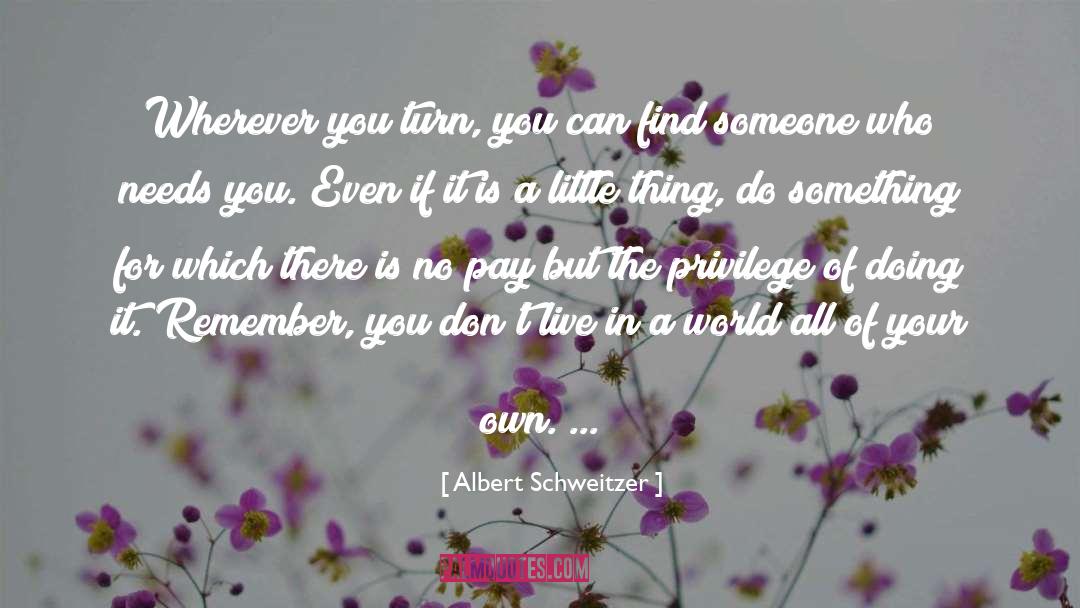 Albert Schweitzer Quotes: Wherever you turn, you can
