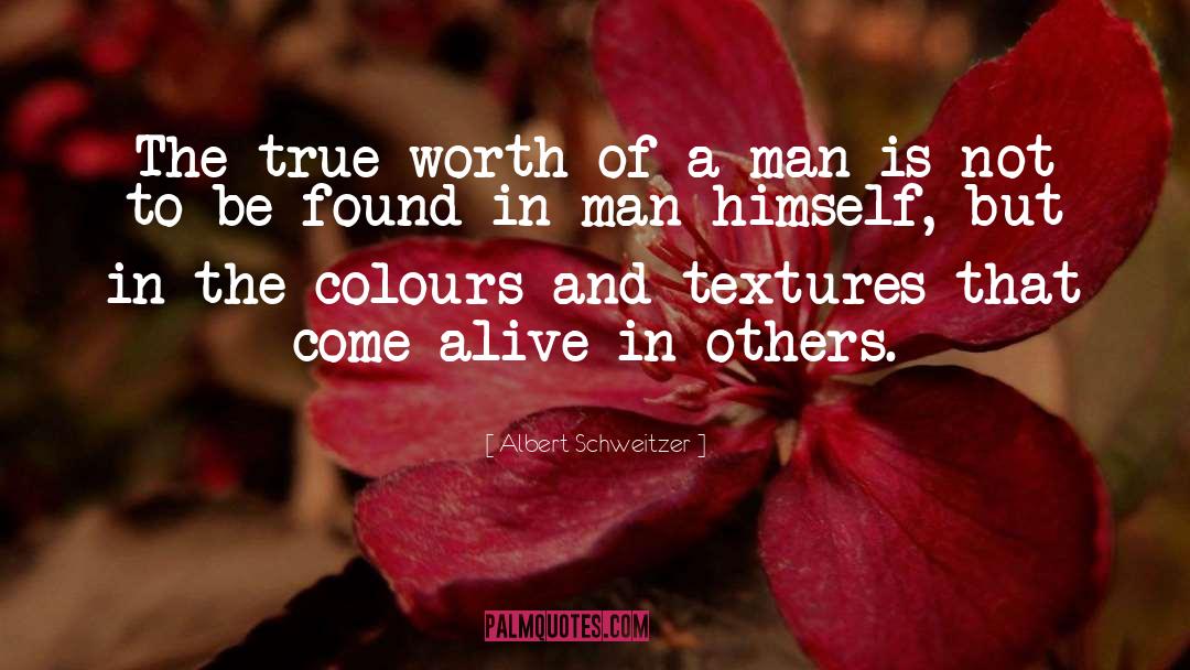 Albert Schweitzer Quotes: The true worth of a