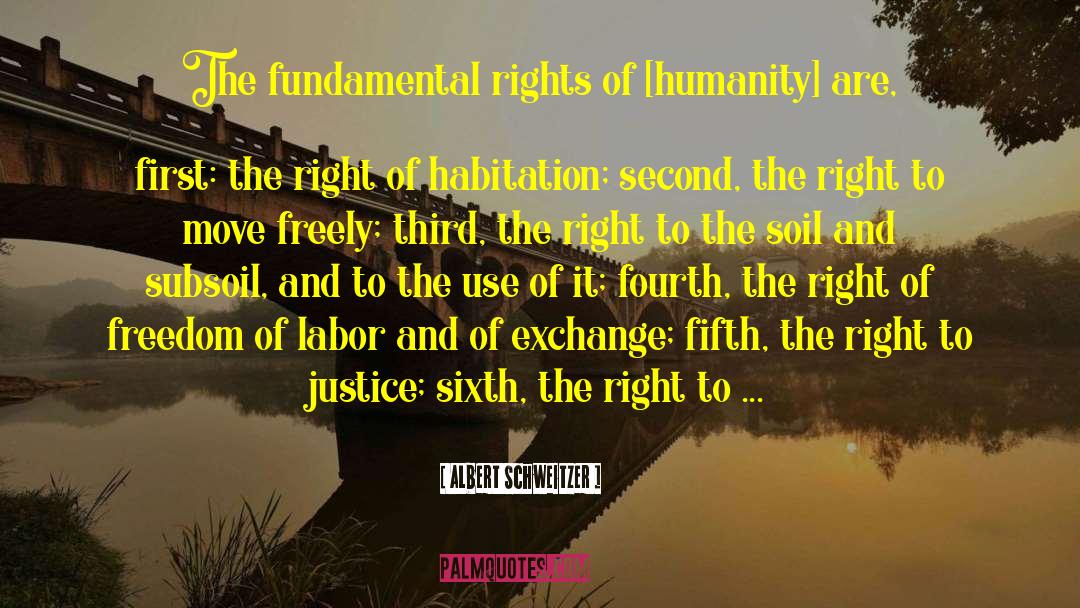 Albert Schweitzer Quotes: The fundamental rights of [humanity]