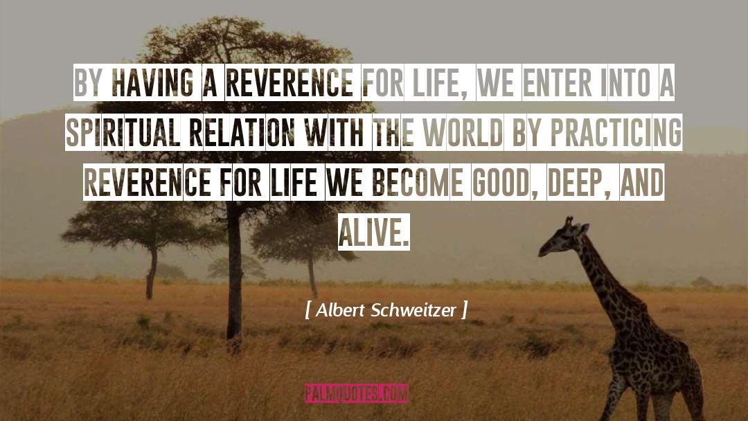 Albert Schweitzer Quotes: By having a reverence for