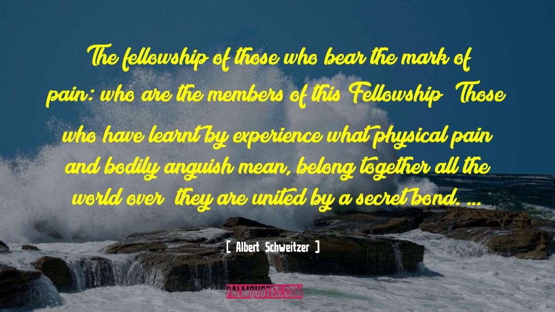 Albert Schweitzer Quotes: The fellowship of those who