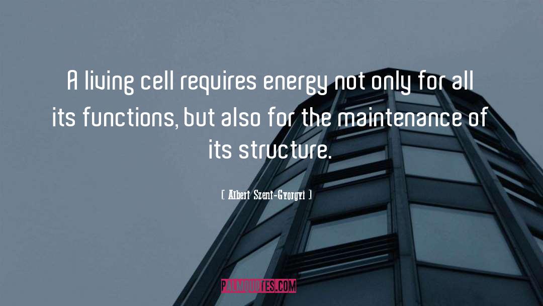 Albert Szent-Gyorgyi Quotes: A living cell requires energy