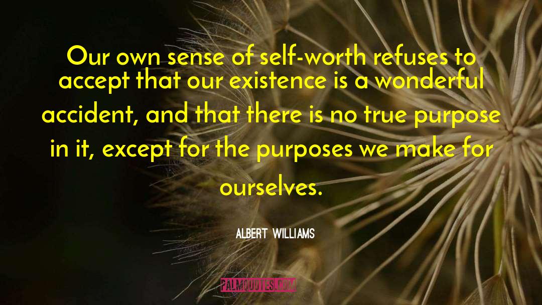 Albert Williams Quotes: Our own sense of self-worth