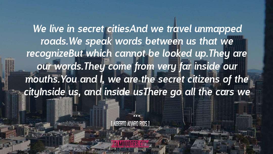 Alberto Alvaro Rios Quotes: We live in secret cities<br