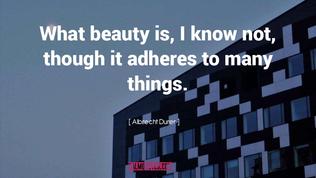 Albrecht Durer Quotes: What beauty is, I know