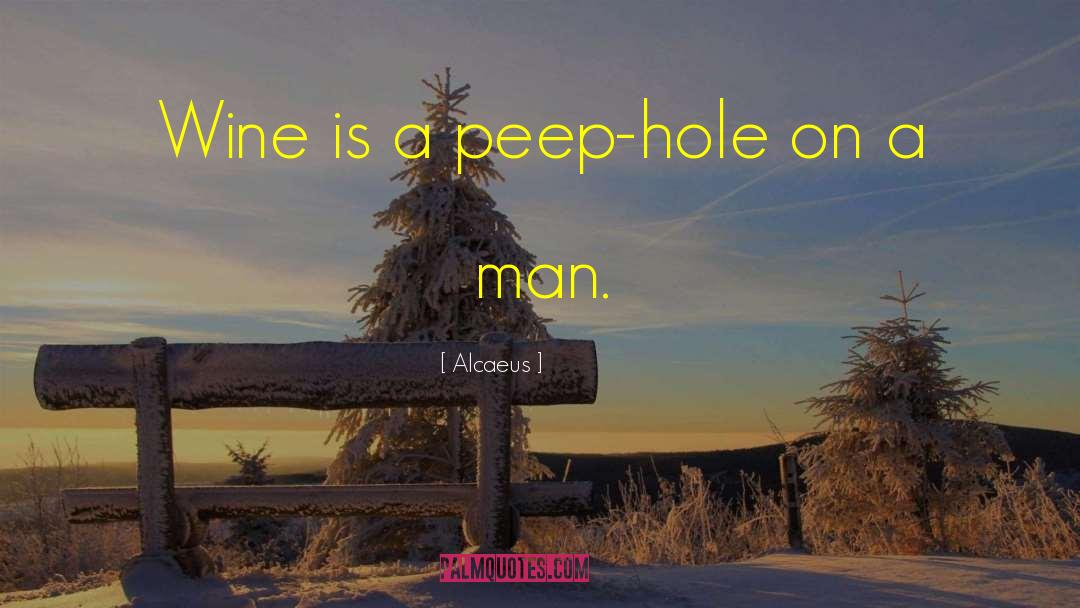 Alcaeus Quotes: Wine is a peep-hole on