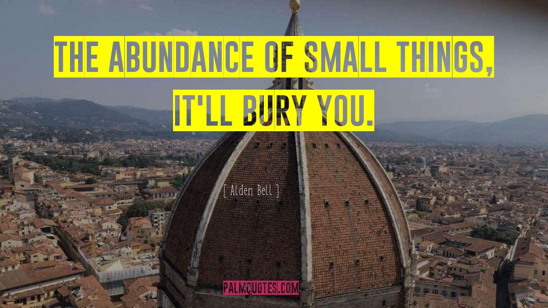 Alden Bell Quotes: The abundance of small things,