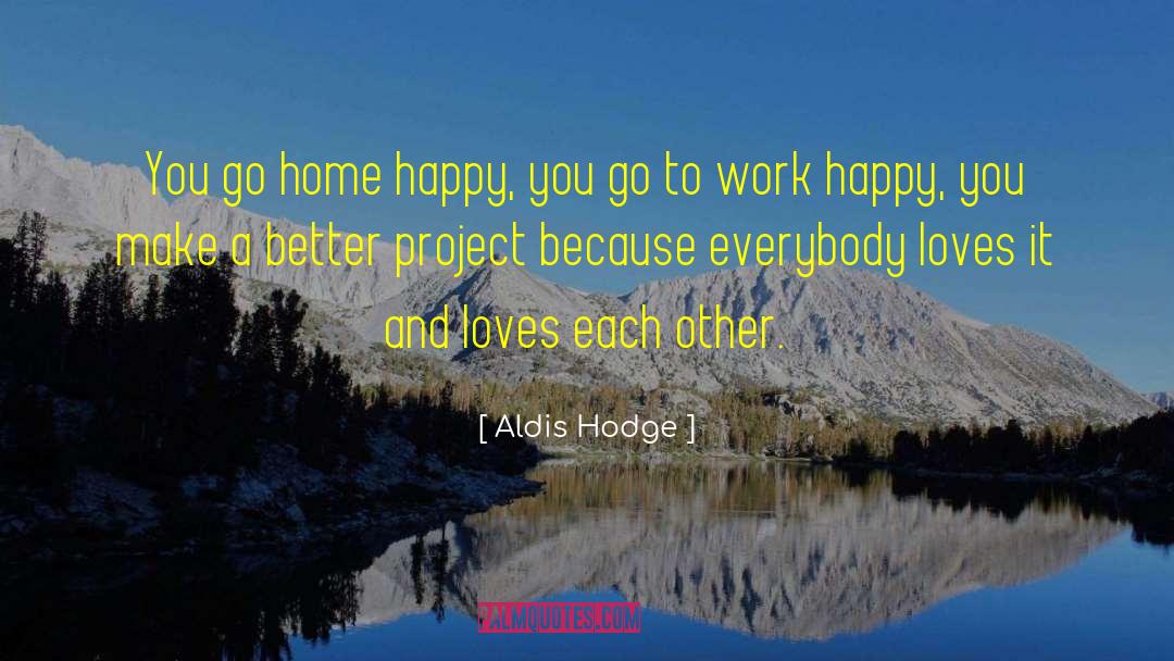 Aldis Hodge Quotes: You go home happy, you