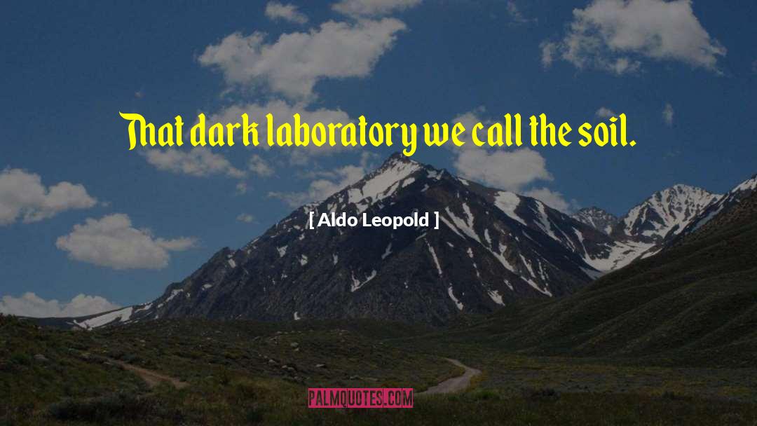 Aldo Leopold Quotes: That dark laboratory we call