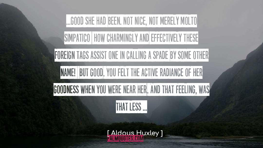 Aldous Huxley Quotes: ...good she had been. Not