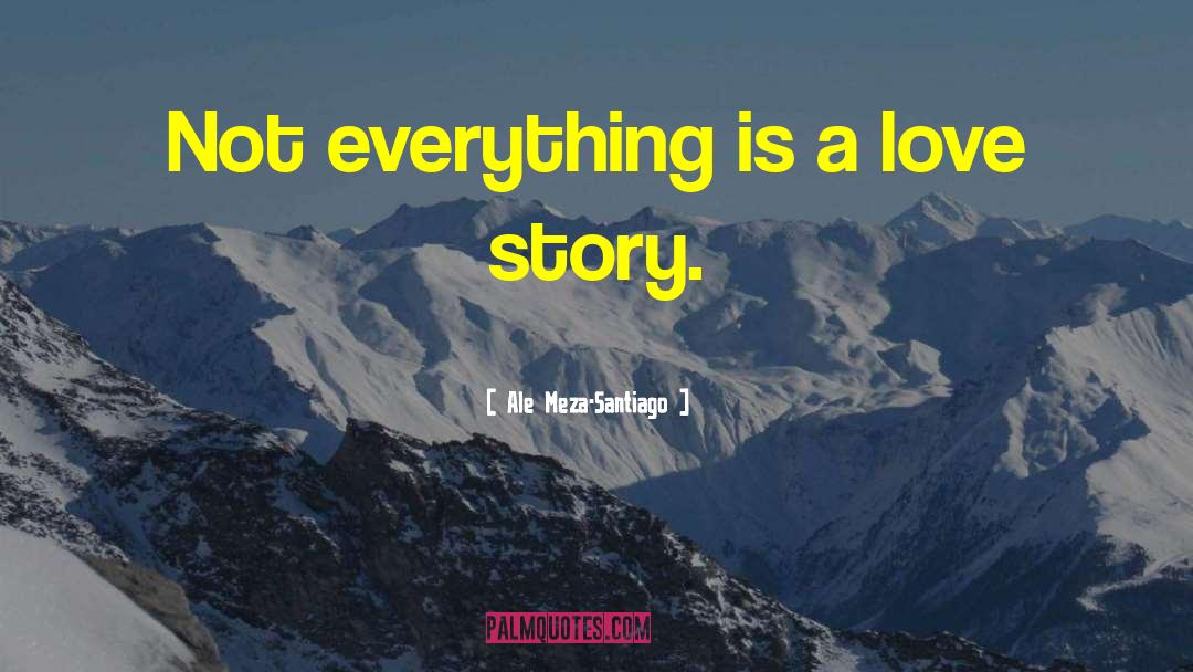 Ale Meza-Santiago Quotes: Not everything is a love