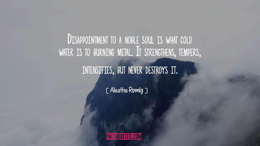 Aleatha Romig Quotes: Disappointment to a noble soul