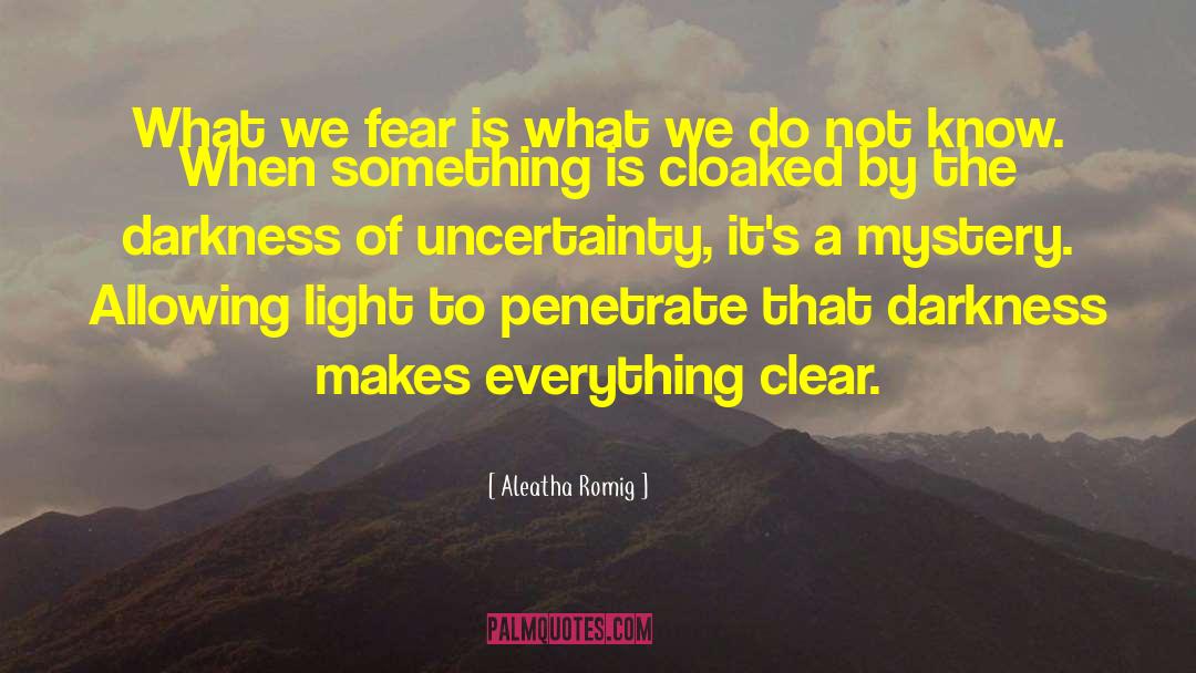 Aleatha Romig Quotes: What we fear is what