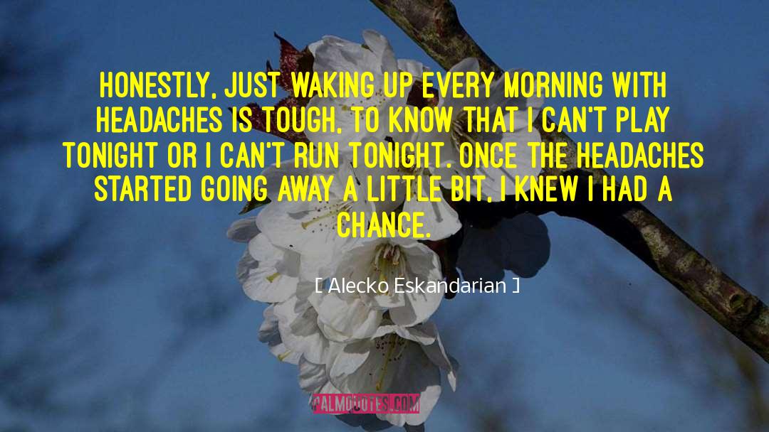 Alecko Eskandarian Quotes: Honestly, just waking up every