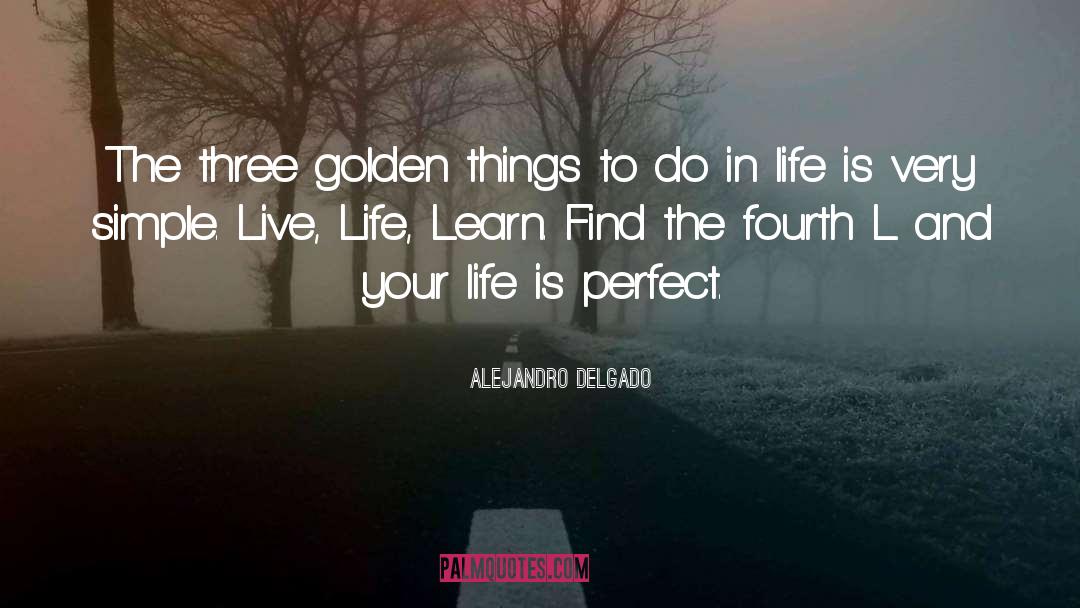 Alejandro Delgado Quotes: The three golden things to