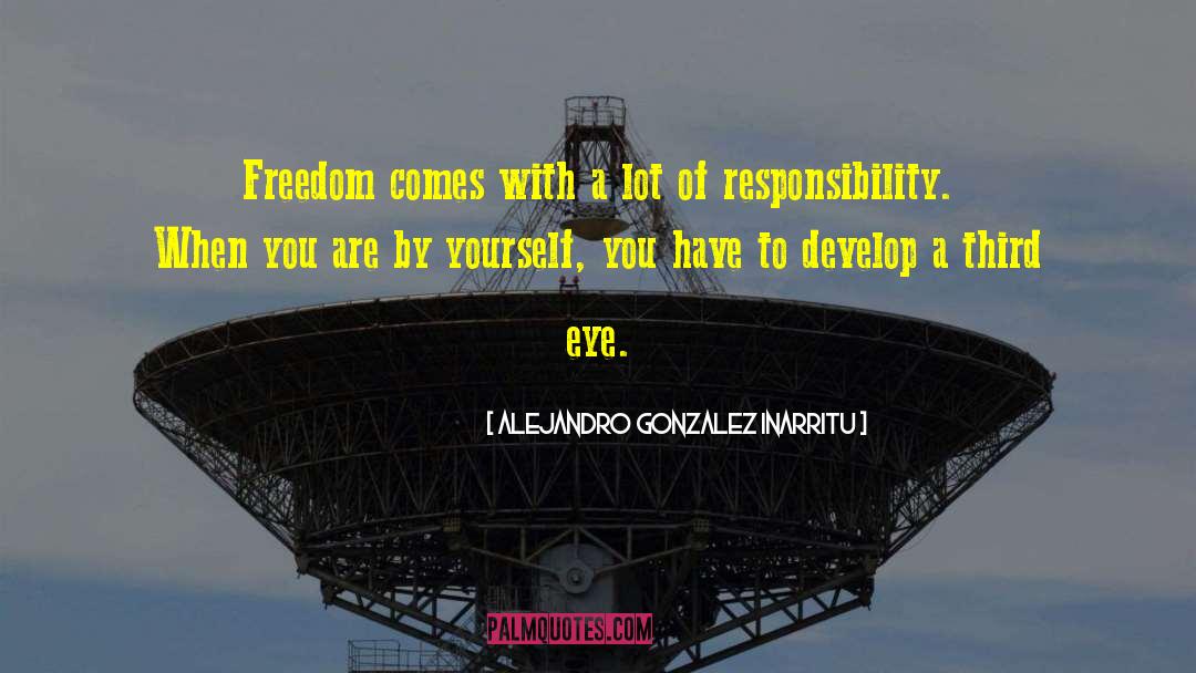 Alejandro Gonzalez Inarritu Quotes: Freedom comes with a lot