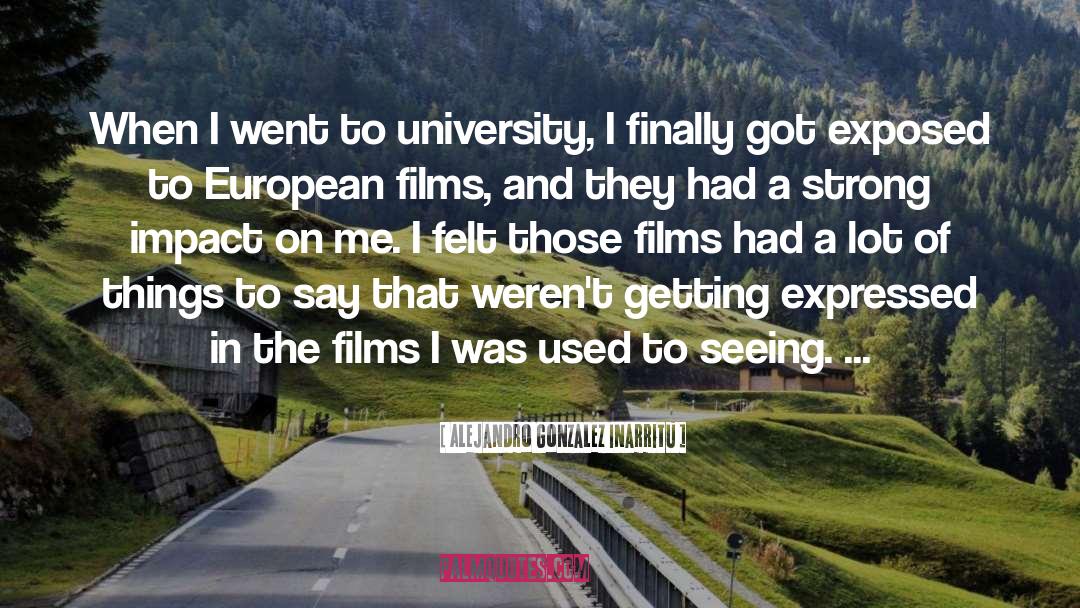 Alejandro Gonzalez Inarritu Quotes: When I went to university,