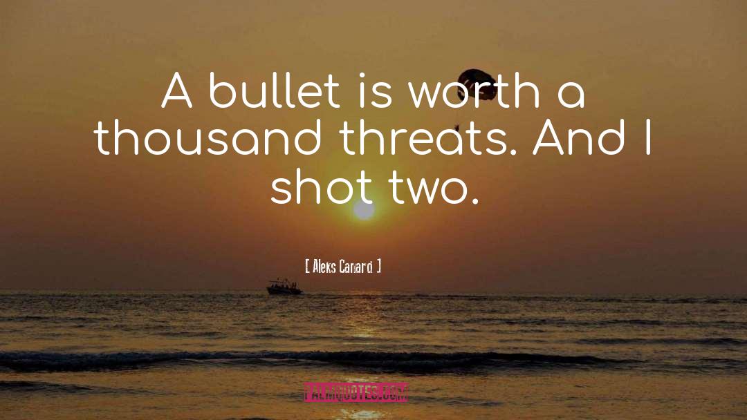 Aleks Canard Quotes: A bullet is worth a