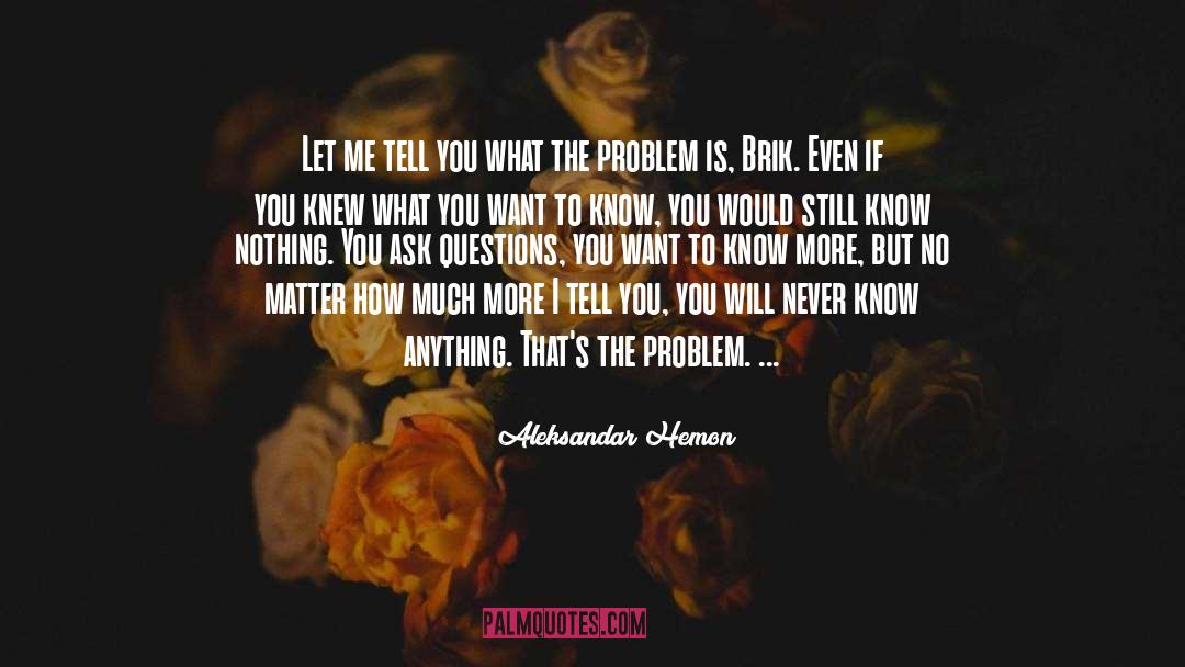 Aleksandar Hemon Quotes: Let me tell you what