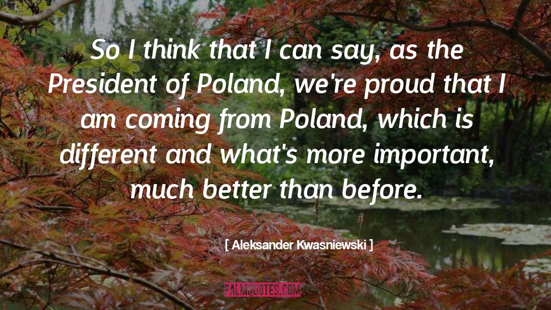 Aleksander Kwasniewski Quotes: So I think that I
