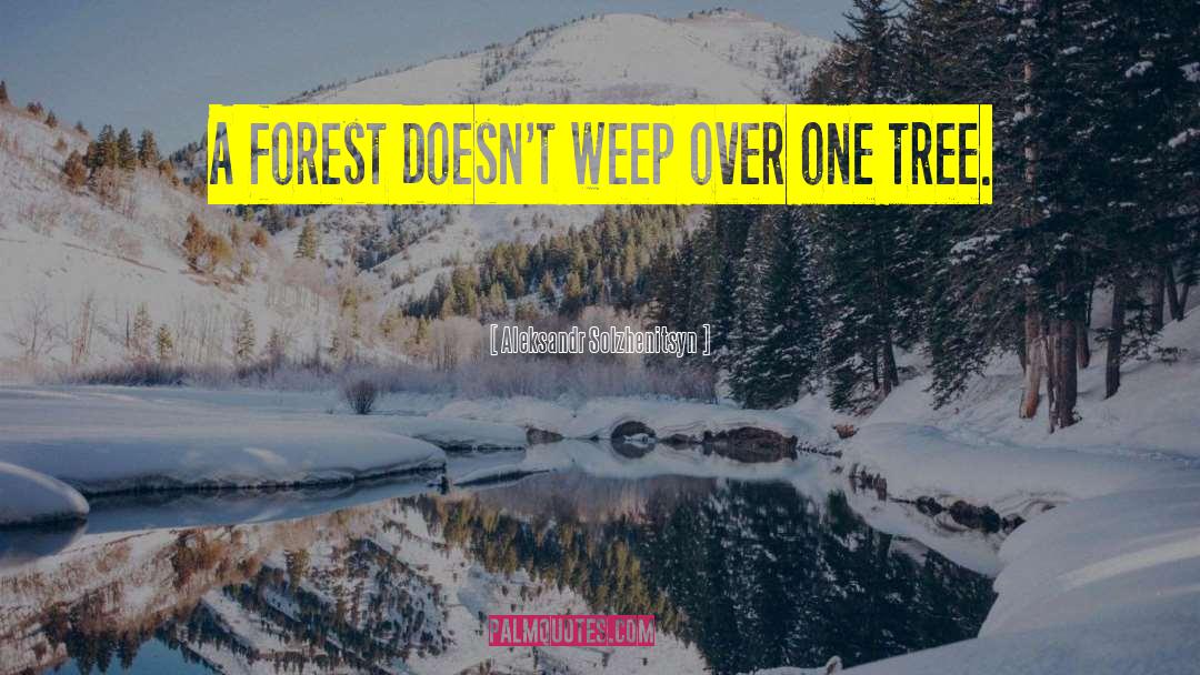 Aleksandr Solzhenitsyn Quotes: A forest doesn't weep over