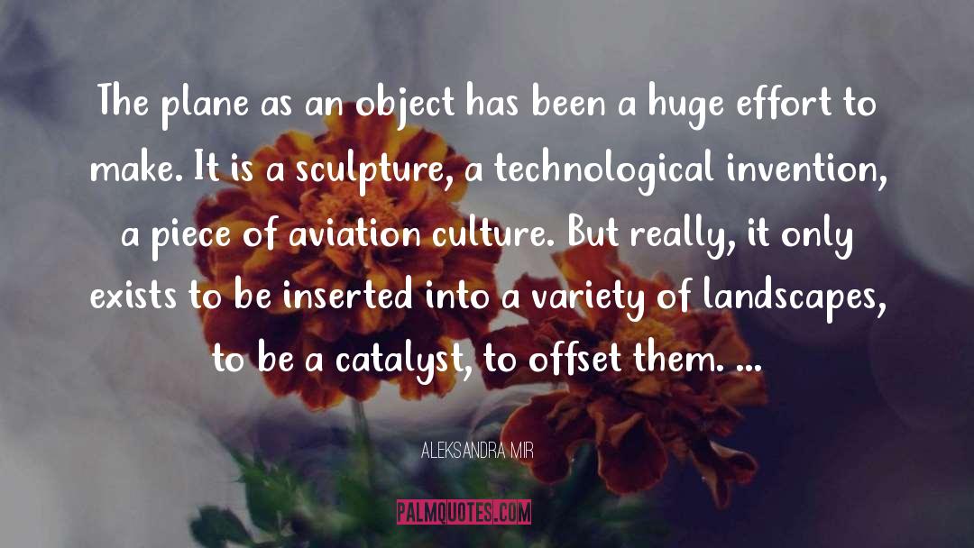 Aleksandra Mir Quotes: The plane as an object