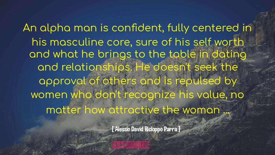 Alessio David Ricioppo Parra Quotes: An alpha man is confident,