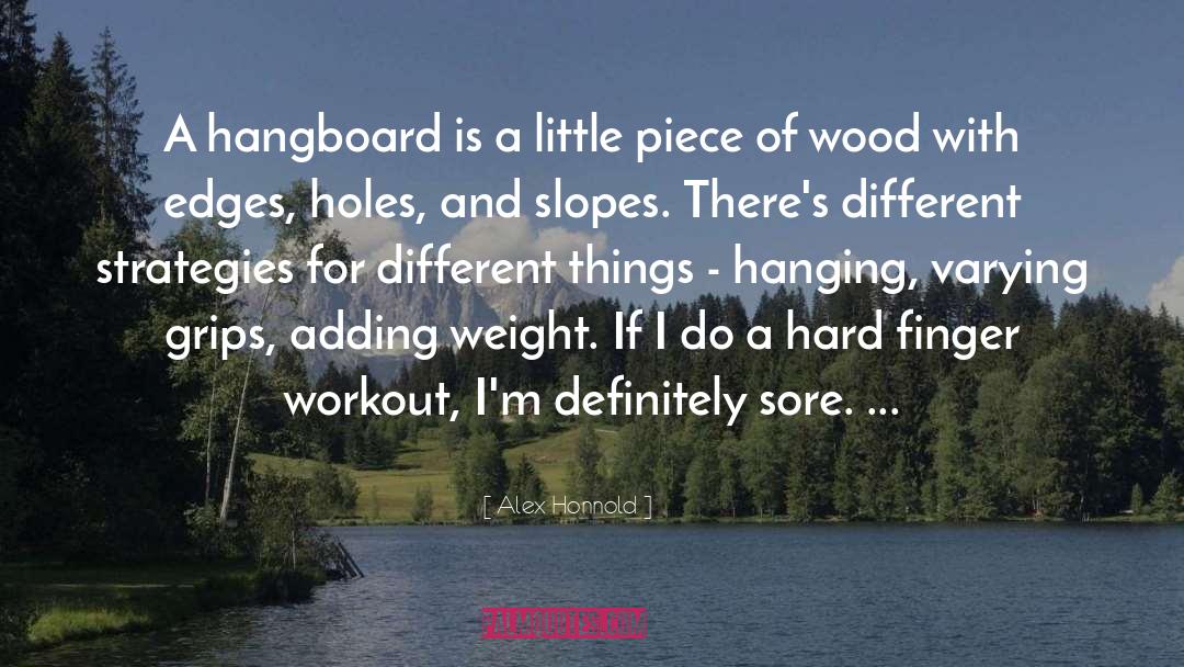 Alex Honnold Quotes: A hangboard is a little