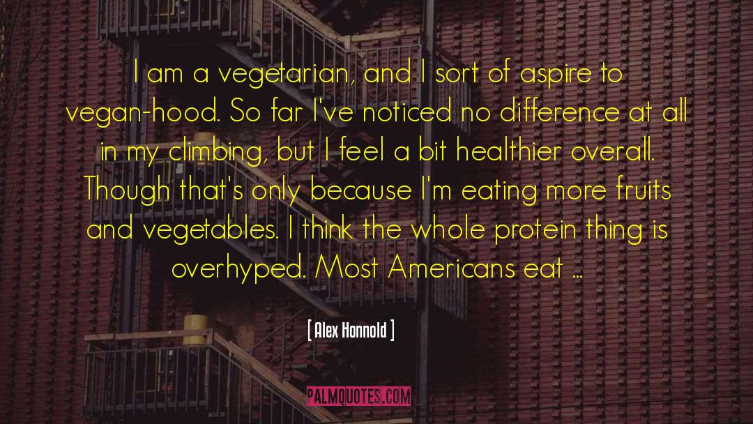 Alex Honnold Quotes: I am a vegetarian, and