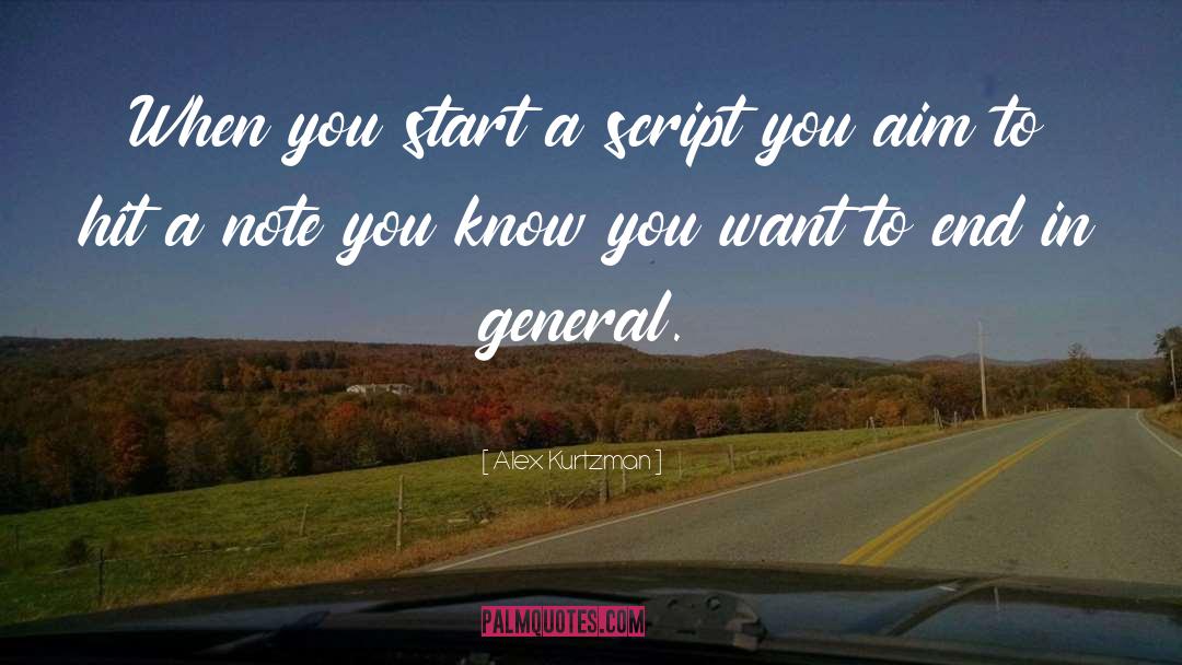 Alex Kurtzman Quotes: When you start a script