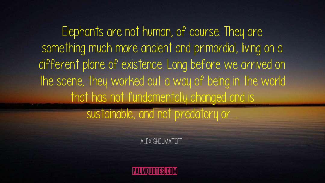 Alex Shoumatoff Quotes: Elephants are not human, of