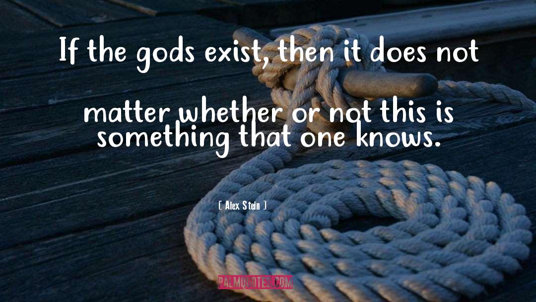 Alex Stein Quotes: If the gods exist, then