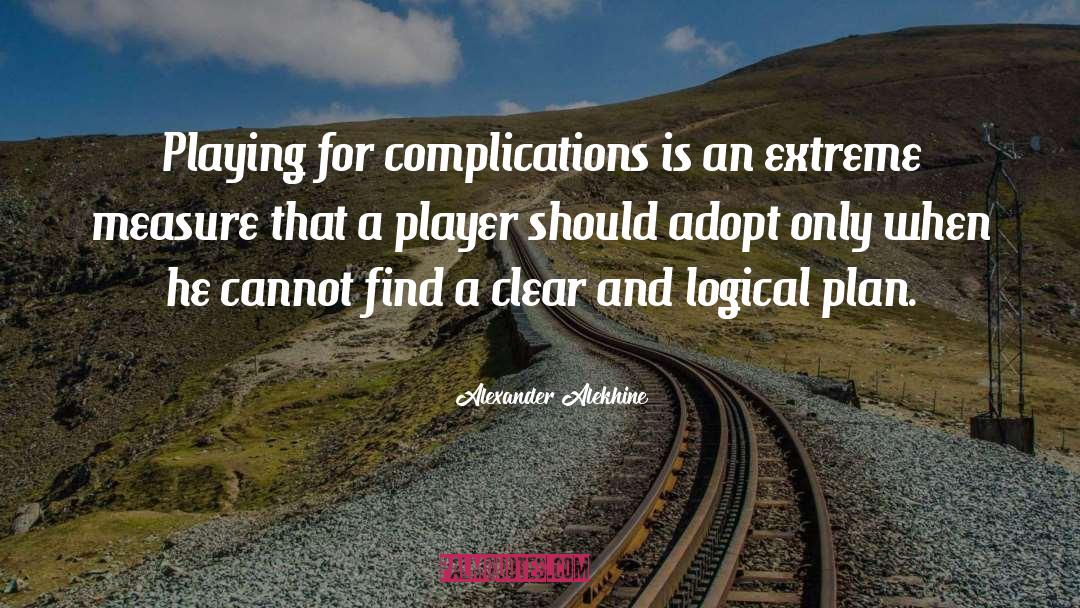 Alexander Alekhine Quotes: Playing for complications is an