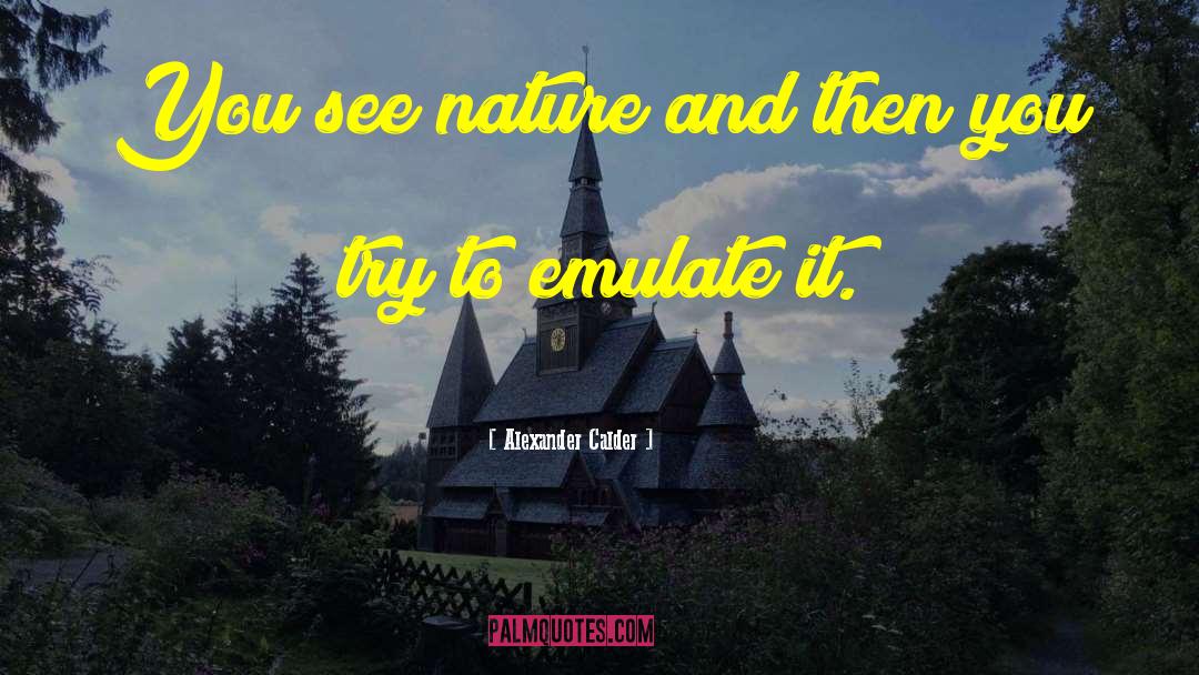 Alexander Calder Quotes: You see nature and then