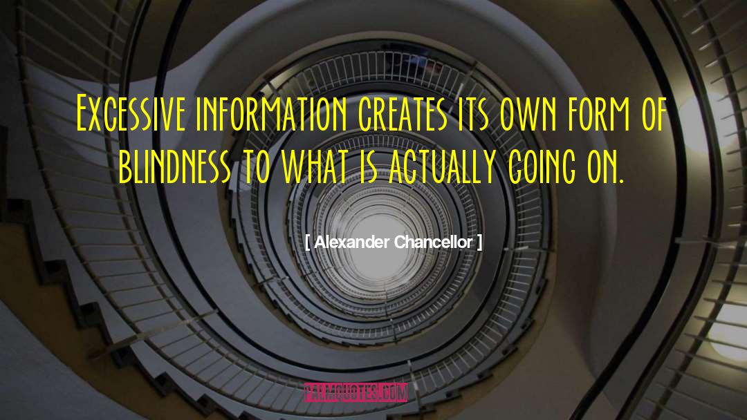 Alexander Chancellor Quotes: Excessive information creates its own