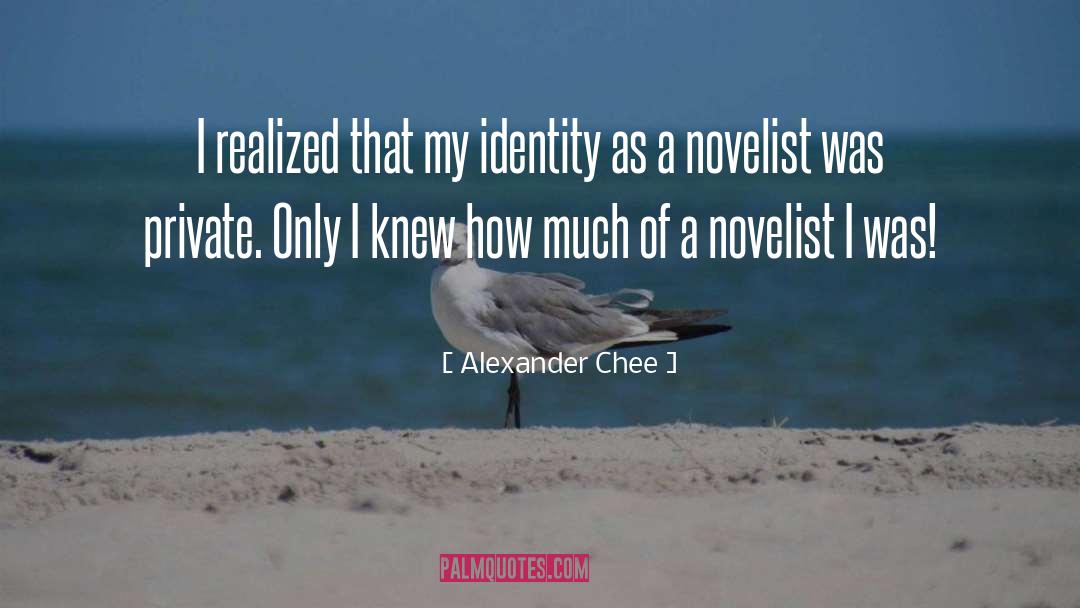 Alexander Chee Quotes: I realized that my identity