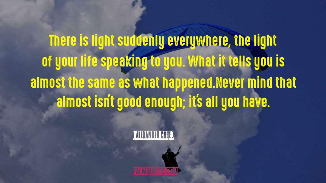 Alexander Chee Quotes: There is light suddenly everywhere,