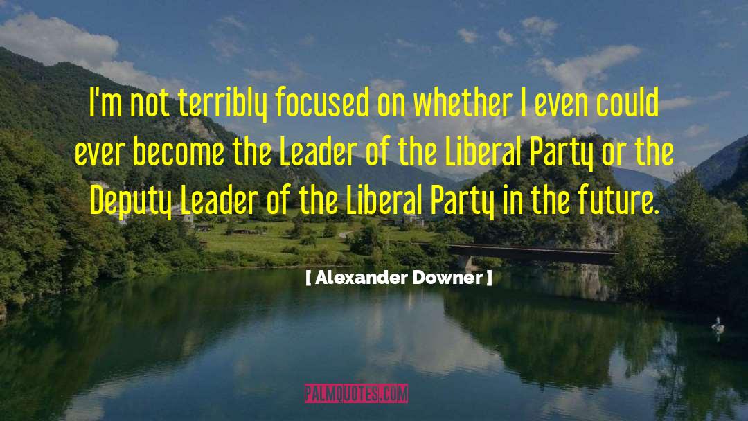 Alexander Downer Quotes: I'm not terribly focused on