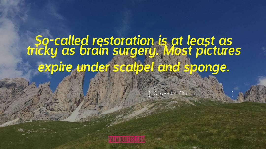 Alexander Eliot Quotes: So-called restoration is at least