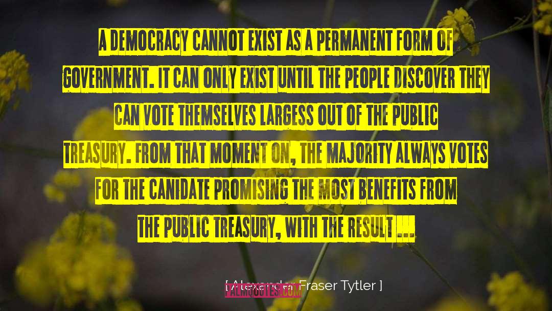 Alexander Fraser Tytler Quotes: A democracy cannot exist as